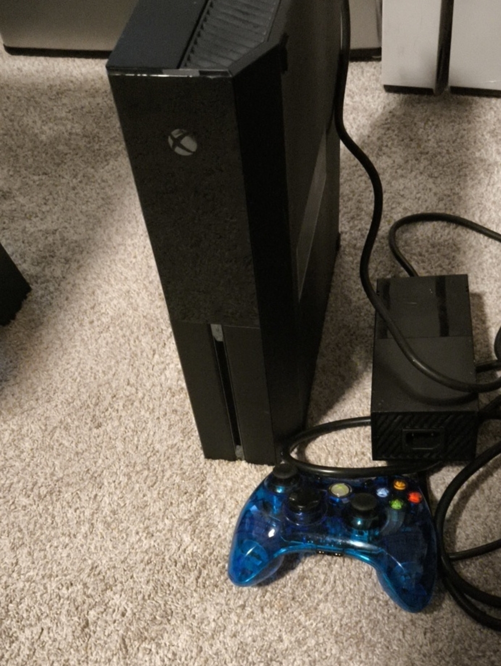 Microsoft Xbox One Console with Blue Transparent Controller